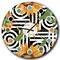 Designart 'Retro Floral Botanical Ii Mid-Century Modern Wall Clock